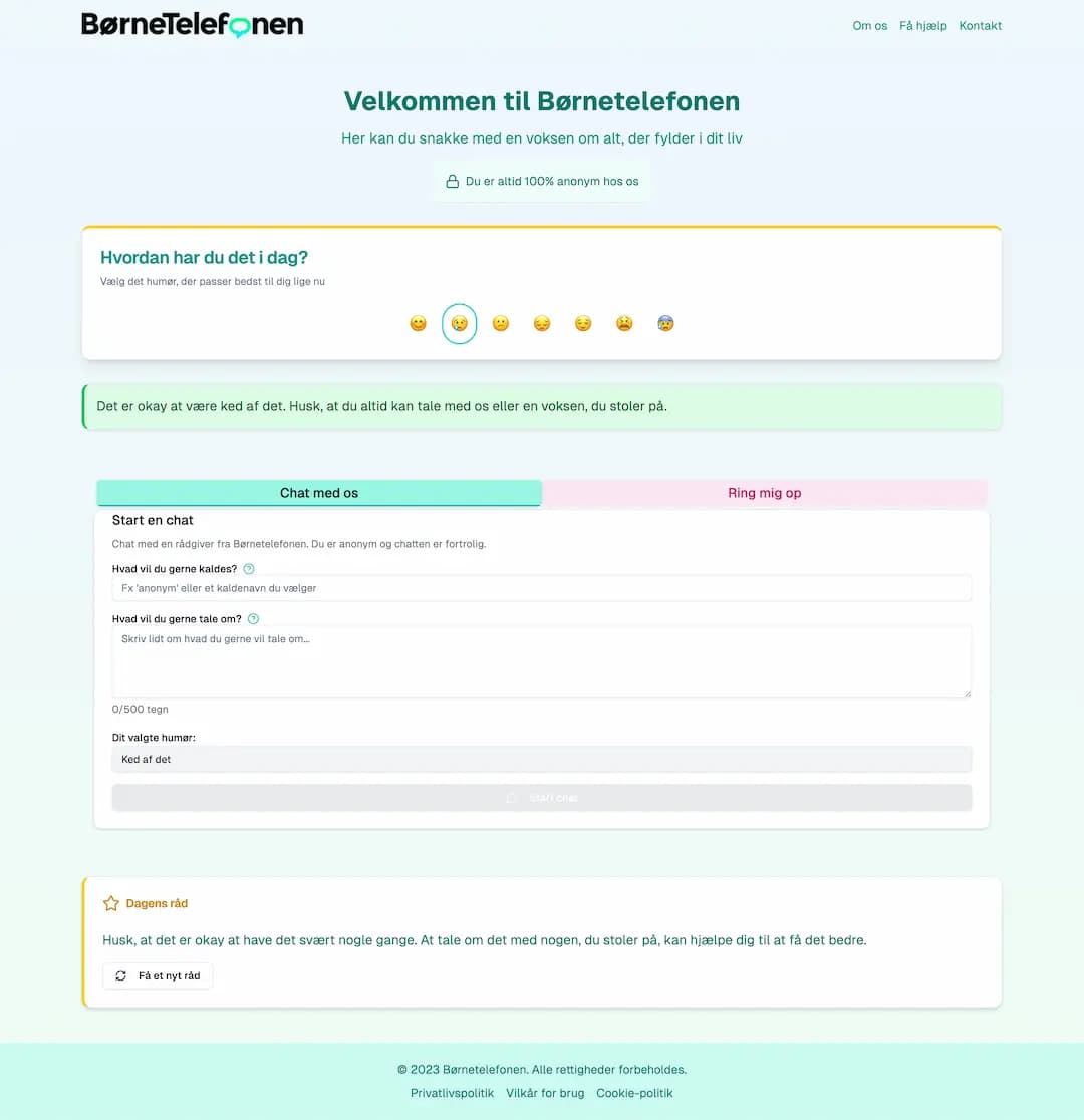 Børnetelefonen Chat Web App